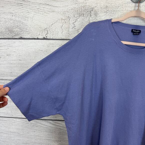 Splendid Plus Size Purple Knit Soft Short Sleeve Blouse Size XXL - Picture 2 of 8